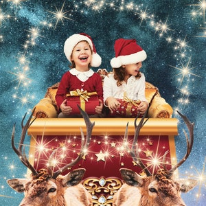Weihnachtsmann-Portrait vom Foto, digitales Weihnachtsgeschenk, Fotobearbeitungsservice, digitale Weihnachtskunst, Weihnachtspostkarte