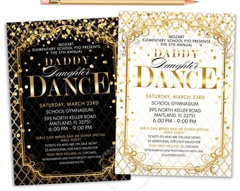 Daddy Daughter Dance Invite, Printable File, Father Daughter Dance Invitation, School Dance Invite, Daddy Daughter Dance Flyer