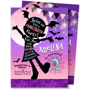 Little Vampire Invitation, Halloween Birthday Invite for Kids, Printable and Personalized