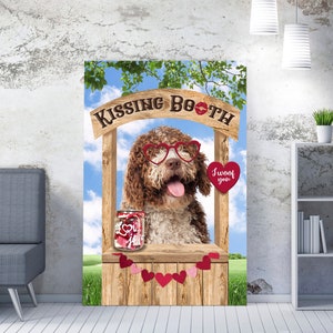 Retrato de animal de estimação para o Dia dos Namorados, Retrato de animal de estimação a partir de foto, Óculos digitais em formato de coração para cachorro, Presentes para o Dia dos Namorados, Presentes de Dia dos Namorados para amantes de animais