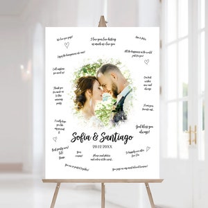 Personalized Watercolor Wedding Guest Book Poster Printable, Custom Photo Wedding Guest Book Poster, Printable Guest Book Poster Any Text