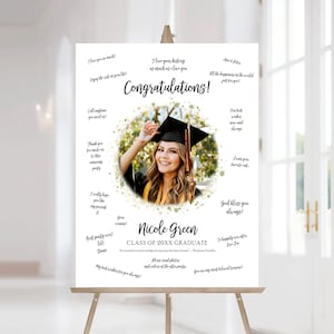 Graduation Gift Personalized Guest Book Poster Printable Custom Graduation Signature Sign Printable Photo Guest Book Poster Any Text