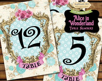 Alice Table Numbers Etsy