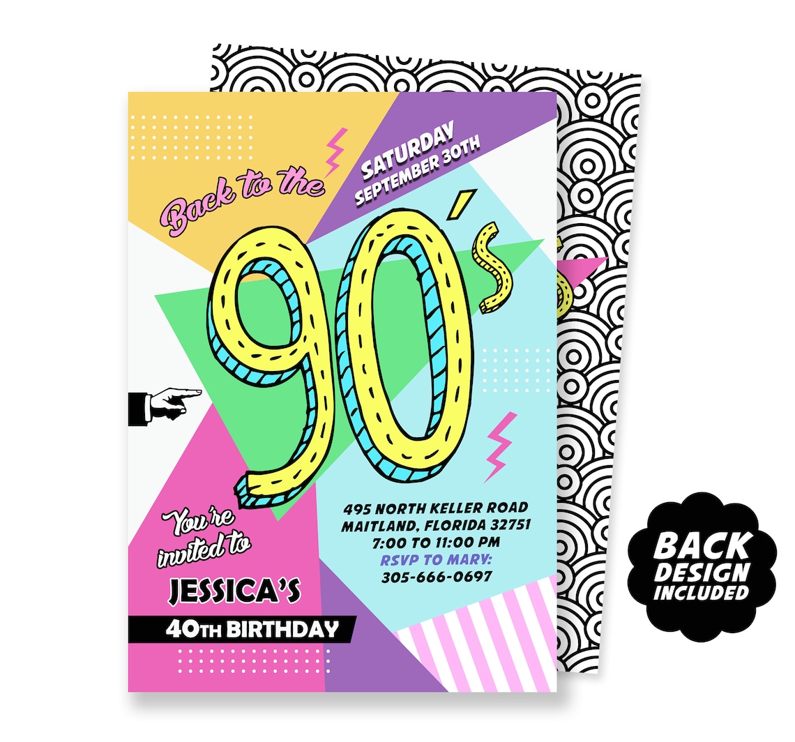 90er Jahre Einladung 90er Party Einladung 90er Etsy.de
