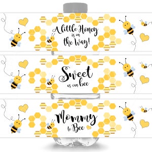 Bee Water Bottle Labels, Sweet as can bee Baby Shower Labels, Instant Download, Printable Bumble Bee Labels image 2