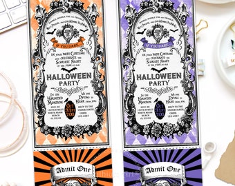 Halloween Ticket Invitation, Halloween Invite, Halloween Party, Spooky Invitation, Haunted Mansion, Ticket Invitation, Scary, Digital File