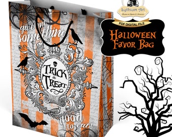 Halloween Favor Bag - Halloween Trick or Treat - Halloween Trick or Treat Bag - Instant Download - Printable Party Bag - Halloween Party