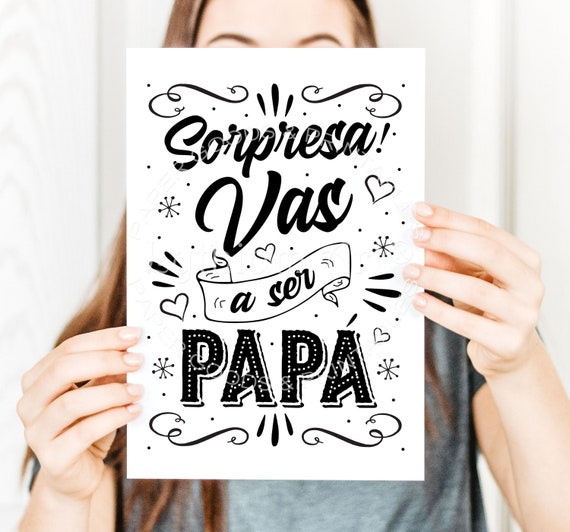 Vas a Ser Papa Cartel Digital Para Anunciar El Embarazo a Tu