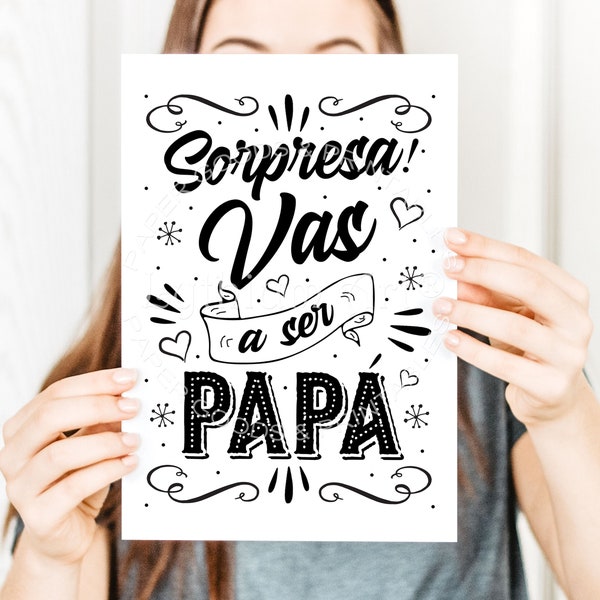 Vas a ser Papa! Cartel Digital para Anunciar el Embarazo a tu Pareja, Anuncio de Embarazo para Papa, Sorpresa de Embarazo para Esposo