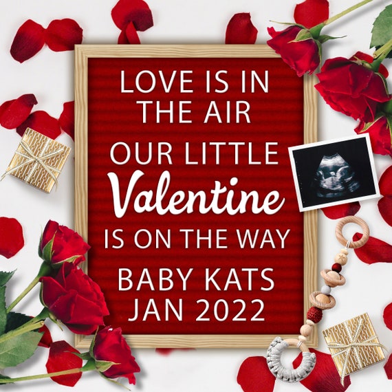 Download Digital Valentines Day Baby Announcement For Social Media Letter Board Pregnancy Announcement Personalized Baby Announcement Instagram By Lythium Art Catch My Party