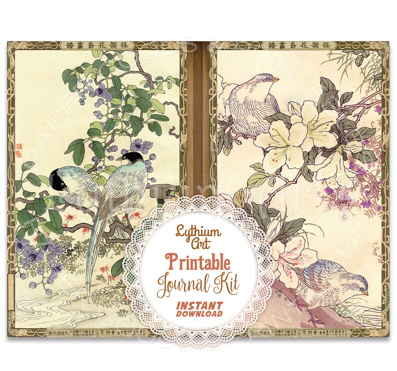 Japanese Art Junk Journal Kit Instant Download Printable Etsy