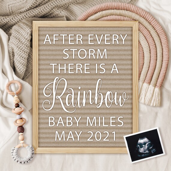 Rainbow Baby Pregnancy Announcement for Social Media, Gender Neutral