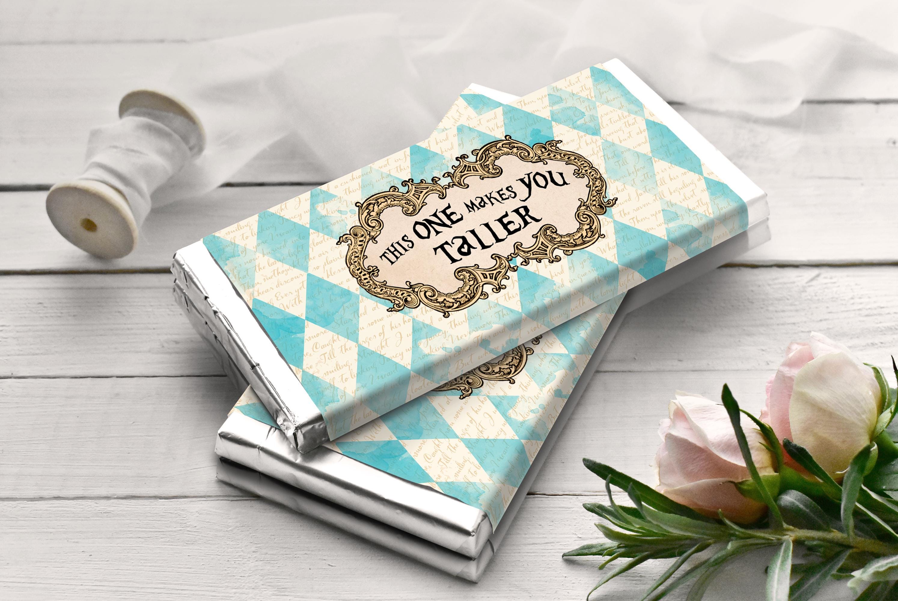 Alice in Wonderland Candy Bar Wrappers, Printable Eat Me Labels Bundle ...