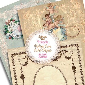 Printable Vintage Love Letter Pages, Instant Download, Printable Papers ...