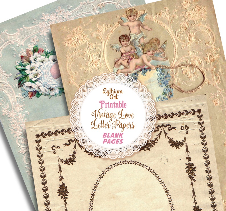 Printable Vintage Love Letter Pages Instant Download | Etsy