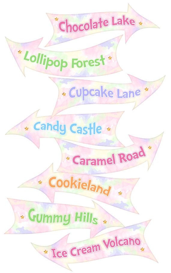 CANDYLAND Party Signs Digital Files Candyland Direction Etsy