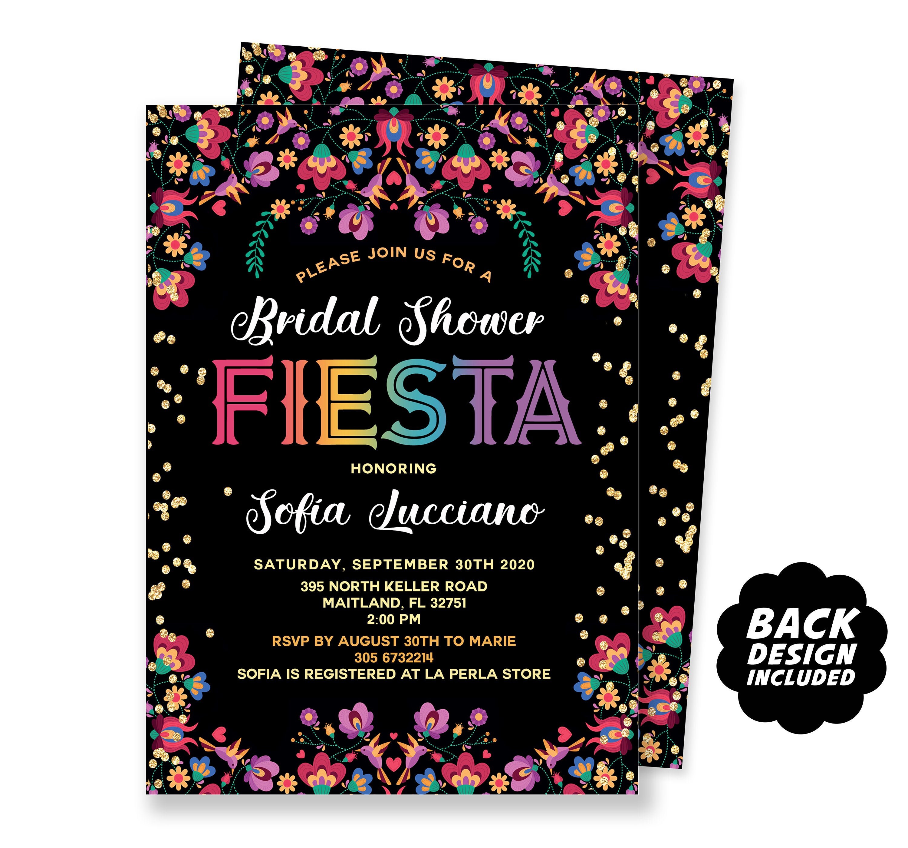 Fiesta Bridal Shower invitation Mexican Bridal Lunch Etsy