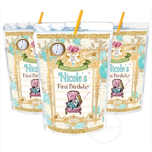 Alice in Wonderland Capri Sun Labels, Custom CapriSun Labels, Digital Caprisun Labels, Alice Party Favors, Alice Birthday Party, Alice Label