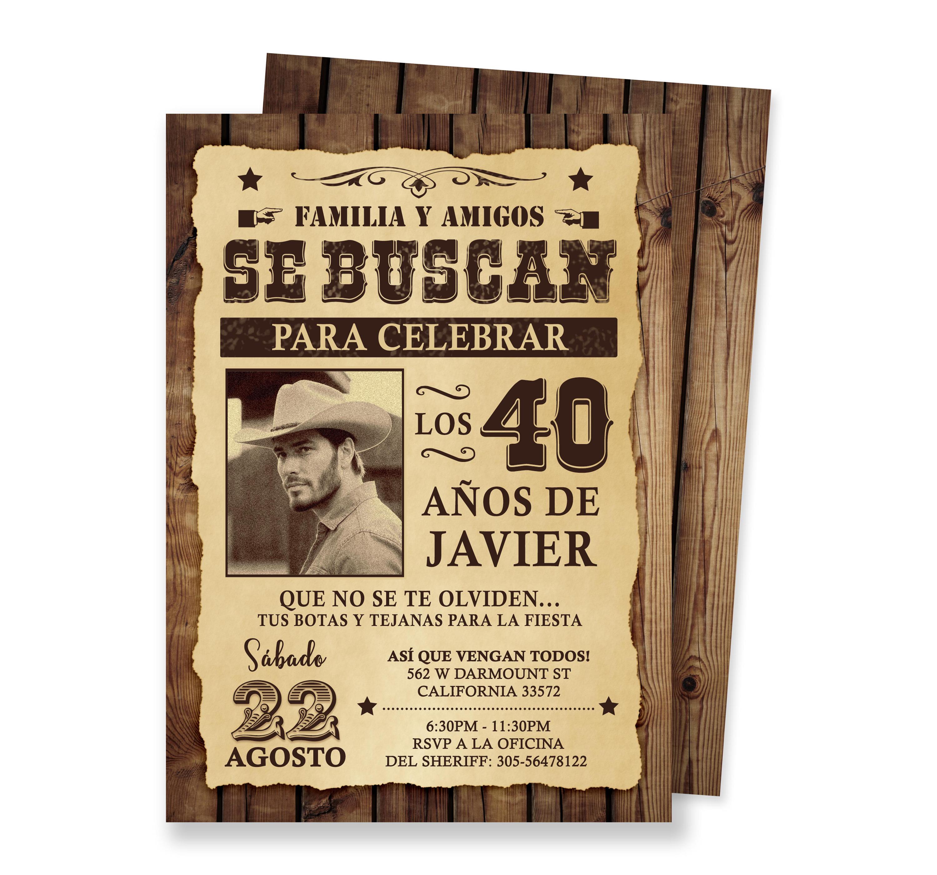 Invitacion De Vaqueros - Etsy, image size:3000x2800