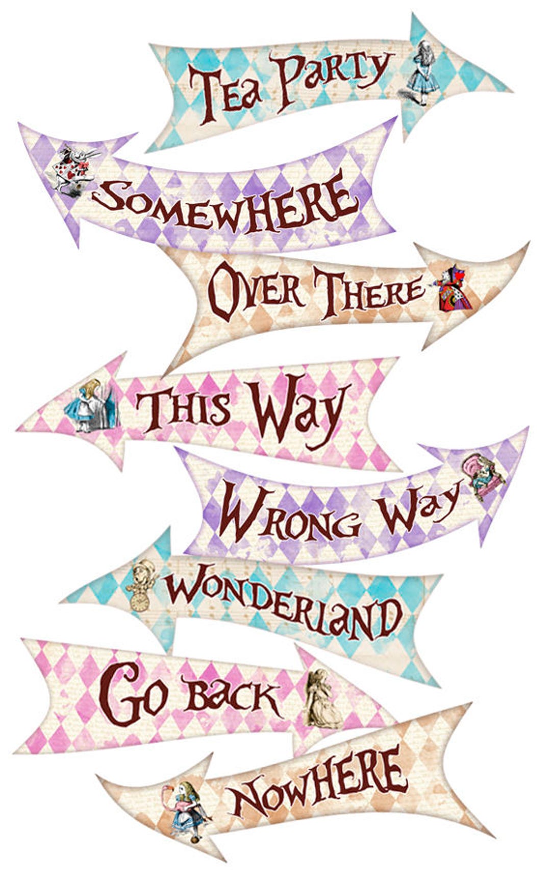 ALICE IN WONDERLAND Party Signs Alice In Wonderland Arrows Alice In Wonderland Decorations ALICE IN WONDERLAND Party Signs Alice In Wonderland Arrows Alice In Wonderland Decorations