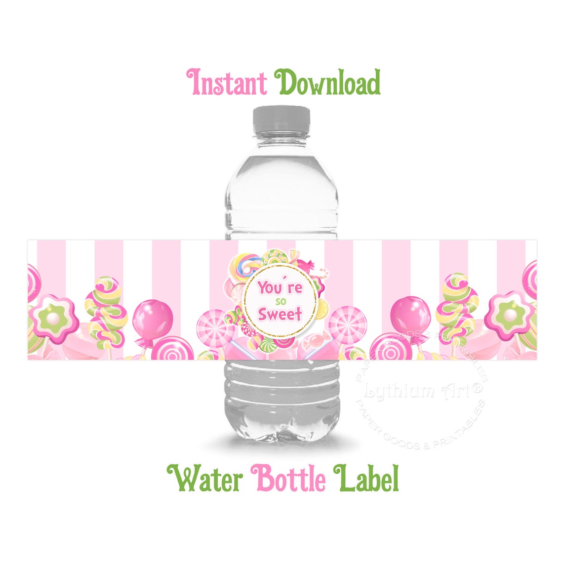 Candyland Water Bottle Labels INSTANT DOWNLOAD Sweets Party | Etsy
