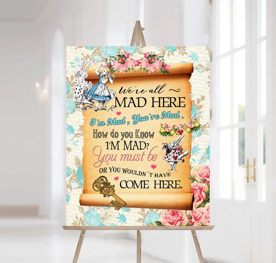 Vintage Alice In Wonderland Quote - How Do You Know I'm Mad Vintage Alice In Wonderland Quote - How Do You Know I'm Mad