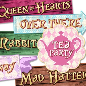 ALICE IN WONDERLAND Printable Signs, Instant Download, Onederland Party ...