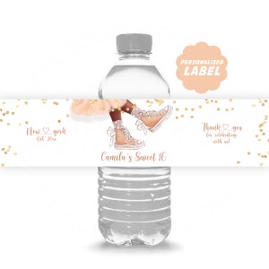 Sneaker Ball Flaschen Etiketten, Turnschuh Geburtstag Sticker, Sneaker Ball Party Dekoration, personalisierte Etiketten