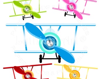 AIRPLANE CLIPART, Airplanes Clipart PNG, Biplane Clipart Transparent Background, Clip Art Set of Airplanes, Retro Airplane, Instant Download