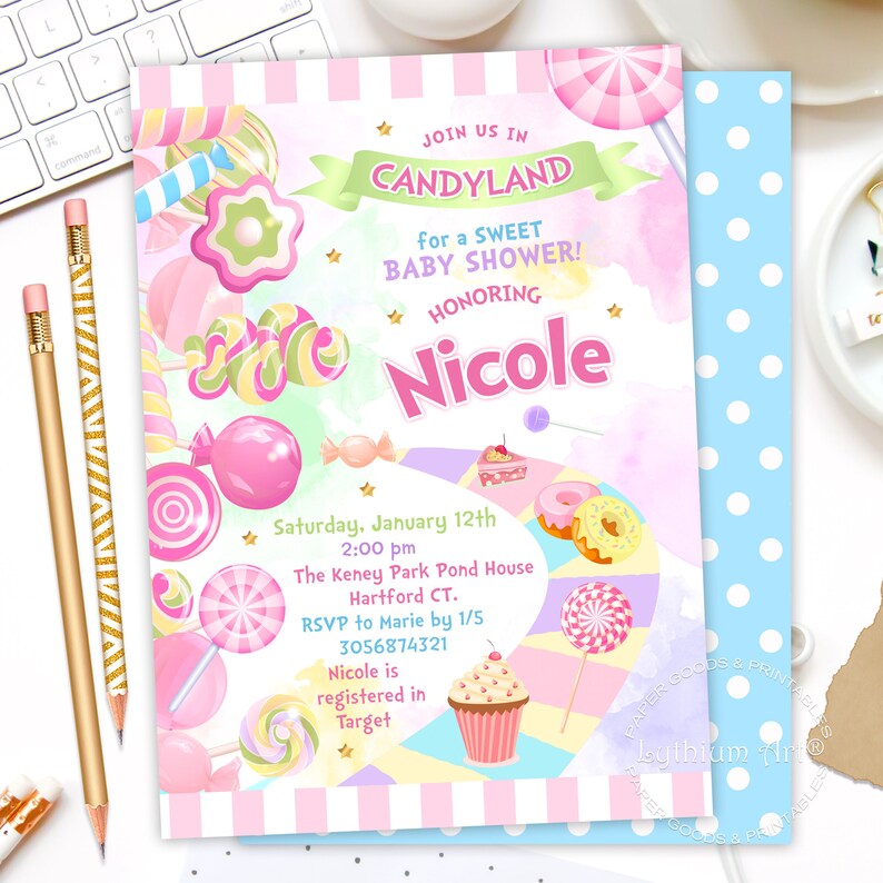 Candyland Water Bottle Labels INSTANT DOWNLOAD Sweets Party | Etsy
