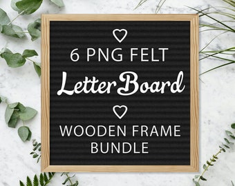 Felt Letter Board PNG Files Bundle, 6 PNG Square Letter Board With