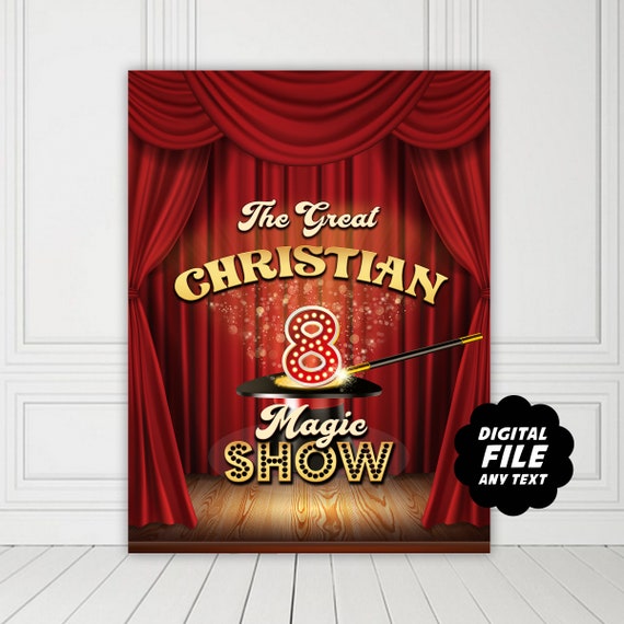 Magic Party Backdrop, Printable Banner, Magic Show Photography Background,  Magician Birthday Party Decorations - Etsy Sweden