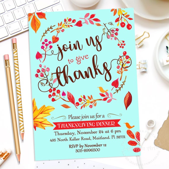 thanksgiving invitation thanksgiving invite thanksgiving etsy