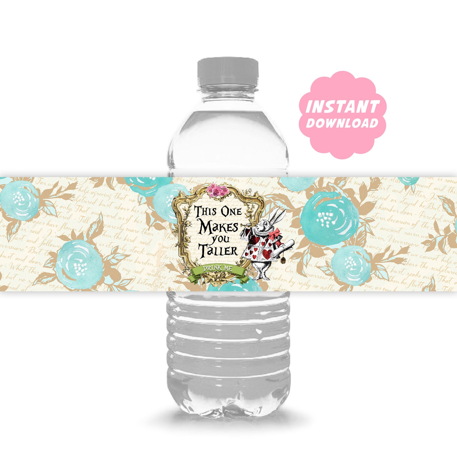 ALICE IN WONDERLAND Bottle Labels Instant Download Makes You Etsy