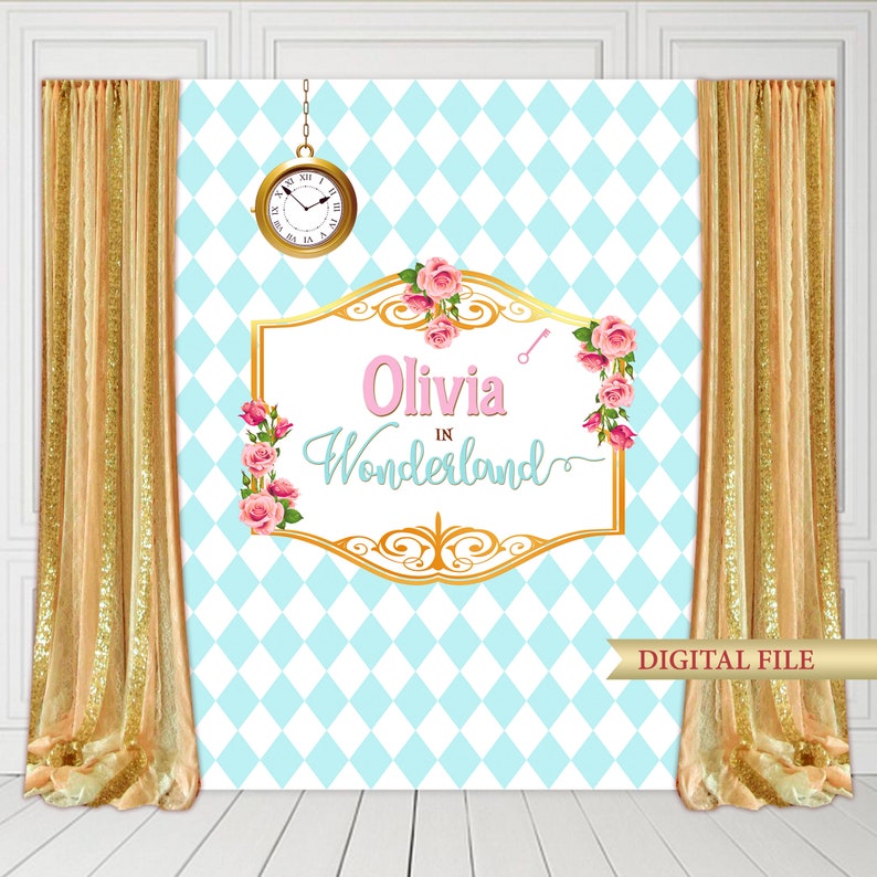 Alice in Wonderland Photobooth Template, Digital File, 4x6 Photo Booth Template image 9