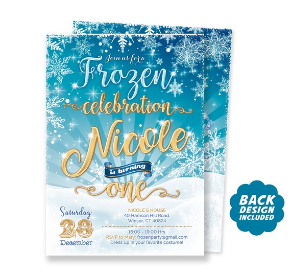 Frozen Invitation, Winter Wonderland Party, Printable Invitation, Girl Birthday Invitation, Princess Party, Virtual Birthday Invitation Il_570xn