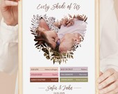 Personalized Couple Photo Poster with Custom Color Palette, Romantic Anniversary Wall Art, Valentine’s Day Gift