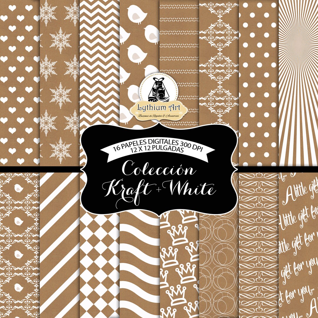 Kraft Digital Paper, Craft Paper, Kraft Scrapbook Paper, Printable