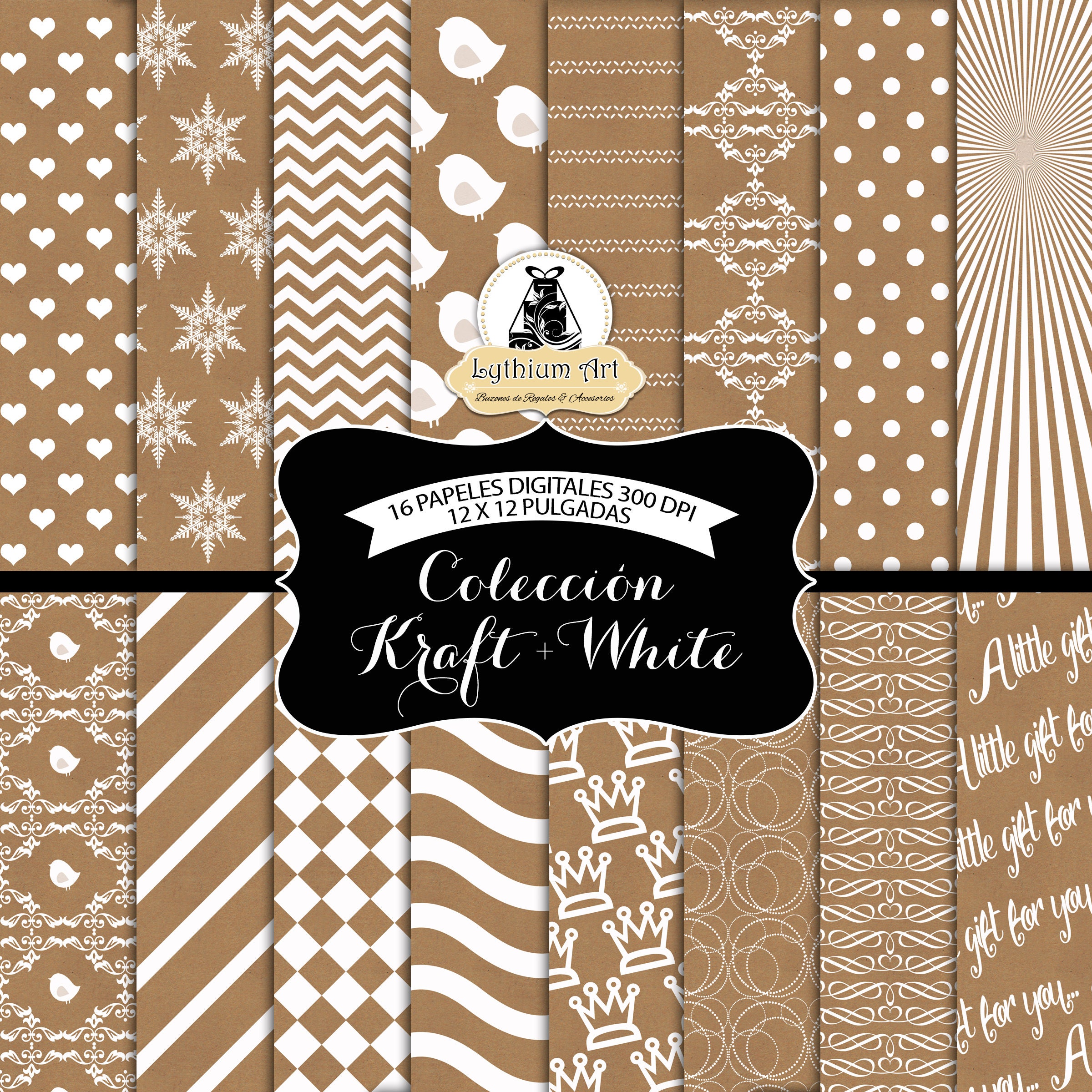 Kraft Digital Paper Craft Paper Kraft Scrapbook Paper Etsy