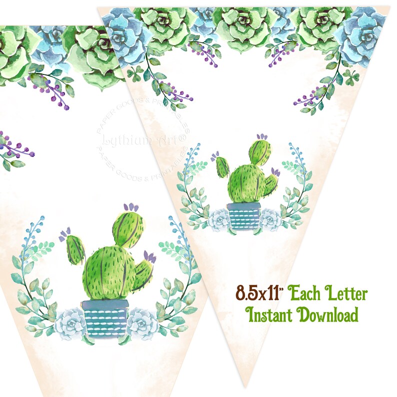 Cactus Water Bottle Labels INSTANT DOWNLOAD Fiesta Water Etsy