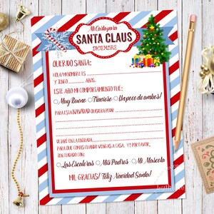 CARTA A SANTA CLAUS, Carta de Navidad Imprimible para Niños, Incluye Sobre Combinable, Carta Navideña para niños, Descarga Inmediata imagen 2