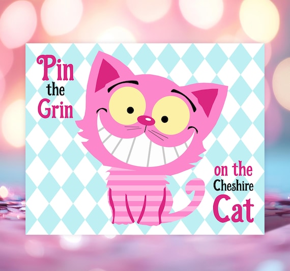 Pin the Grin on the Cheshire Cat Game Poster for Alice in