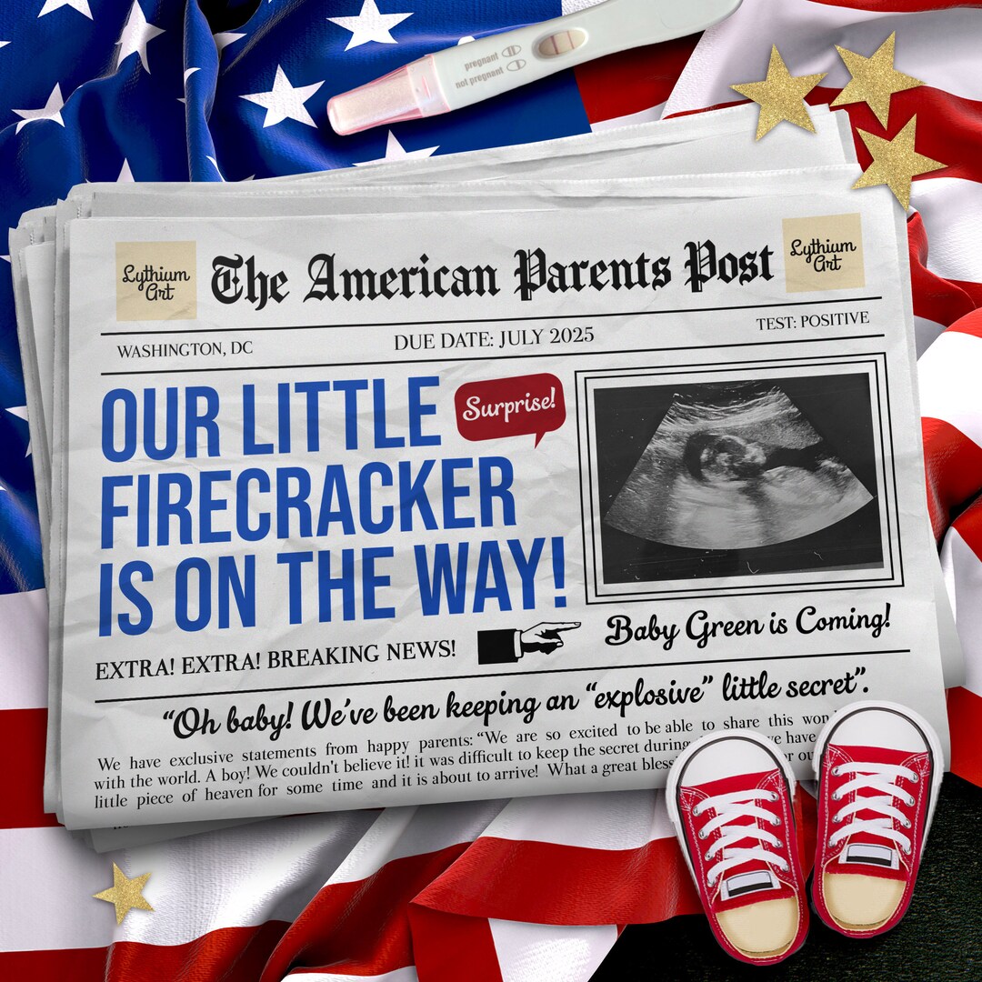 4th of July Pregnancy Announcement for Social Media, Memorial Day ...