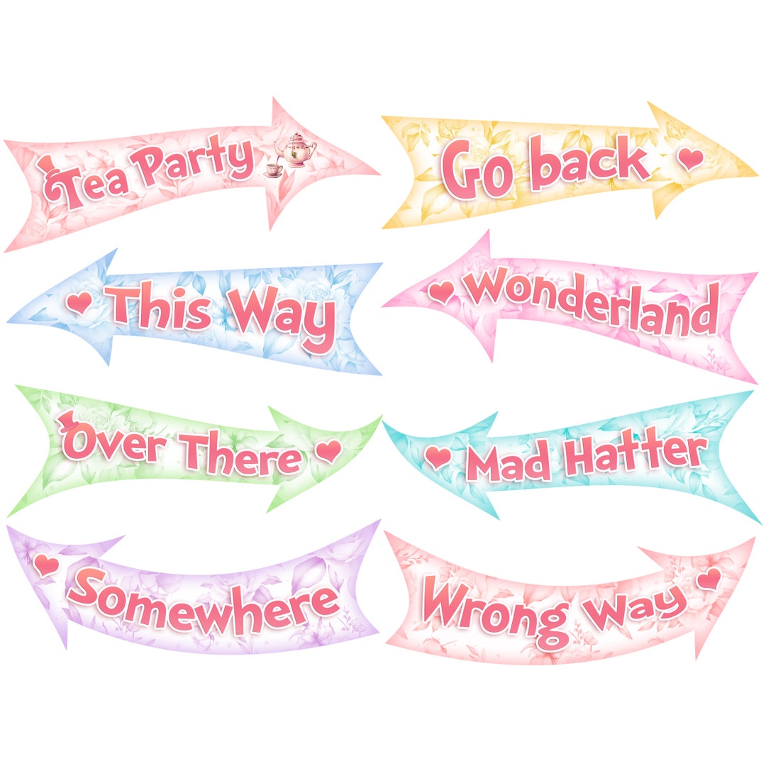 alice-in-wonderland-arrows-instant-download-alice-birthday-party-directional-signs-mad-hatter-tea-party-decor-wonderland-decorations-etsy for Printable Free Printable Alice In Wonderland Signs Alice in Wonderland Arrows, Instant Download, Alice Birthday Party Directional Signs, Mad Hatter Tea Party Decor, Wonderland Decorations - Etsy for Printable Free Printable Alice In Wonderland Signs
