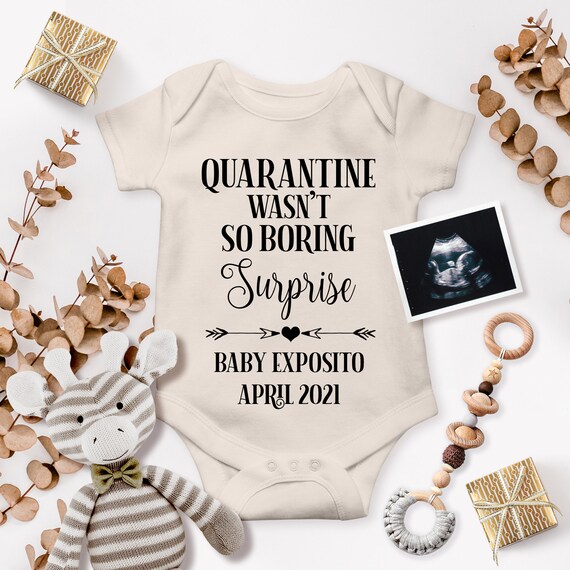 Quarantine Baby Announcement for Social Media, Neutral Gender Pregnancy Announcement, Personalized File, Baby Announcement Il_570xn