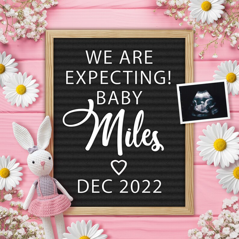 Letter Board Baby Announcement for Social Media Pregnancy Etsy