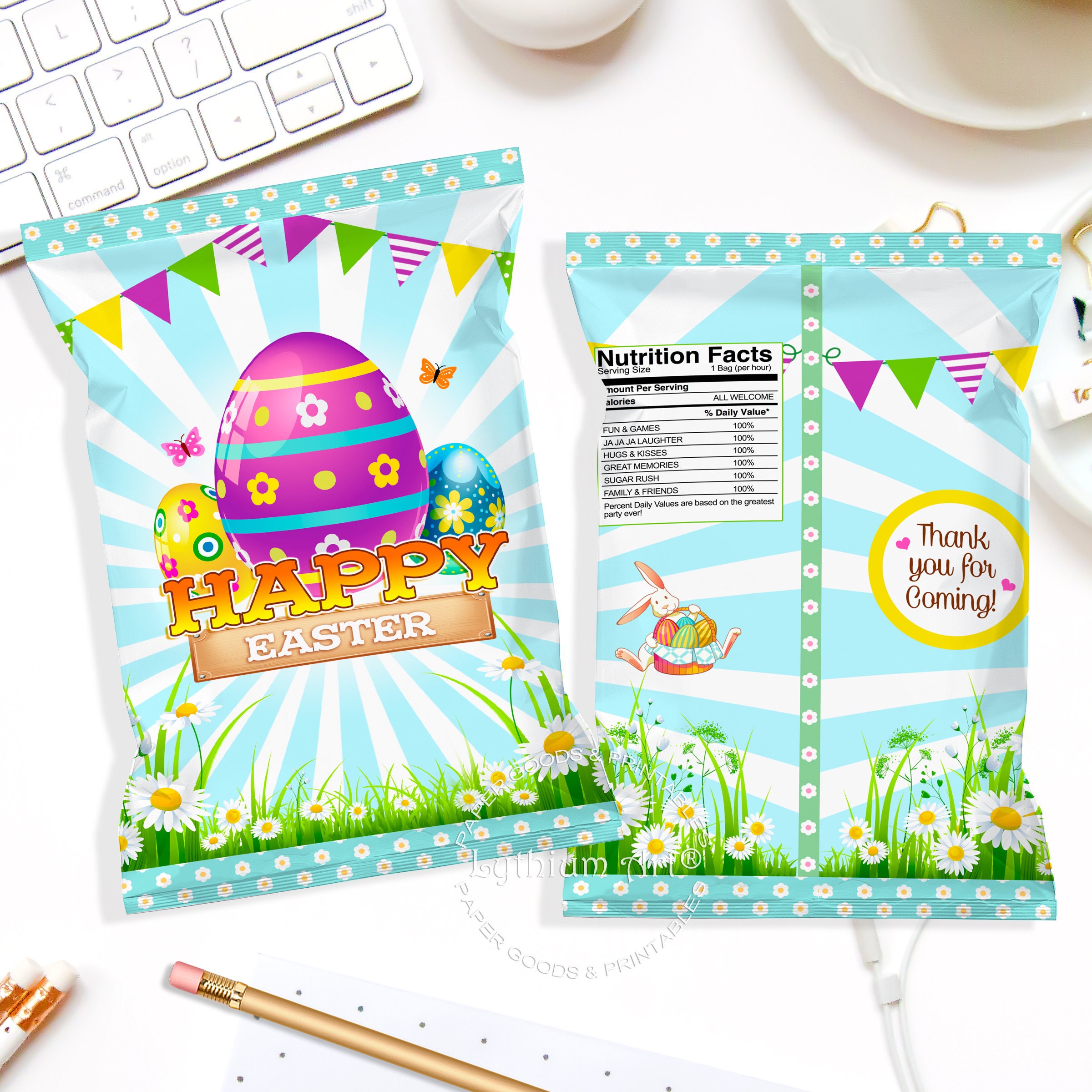Easter Chip Bag Printable File Instant Download Etsy
