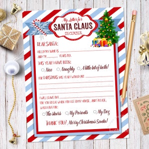 LETTER TO SANTA Kit, Santa Letter Kit with Envelope Template, Letter to Santa, Instant Download, Printable Letter to Santa, Christmas Letter image 2