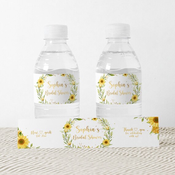 Sunflower Printable Bottle Labels Sunflower Bridal Shower - Etsy