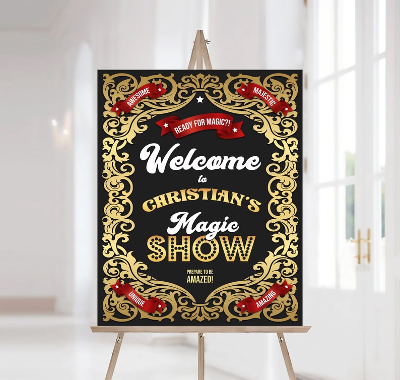Magic Show Welcome Sign, Printable Magic Birthday Party Poster ...